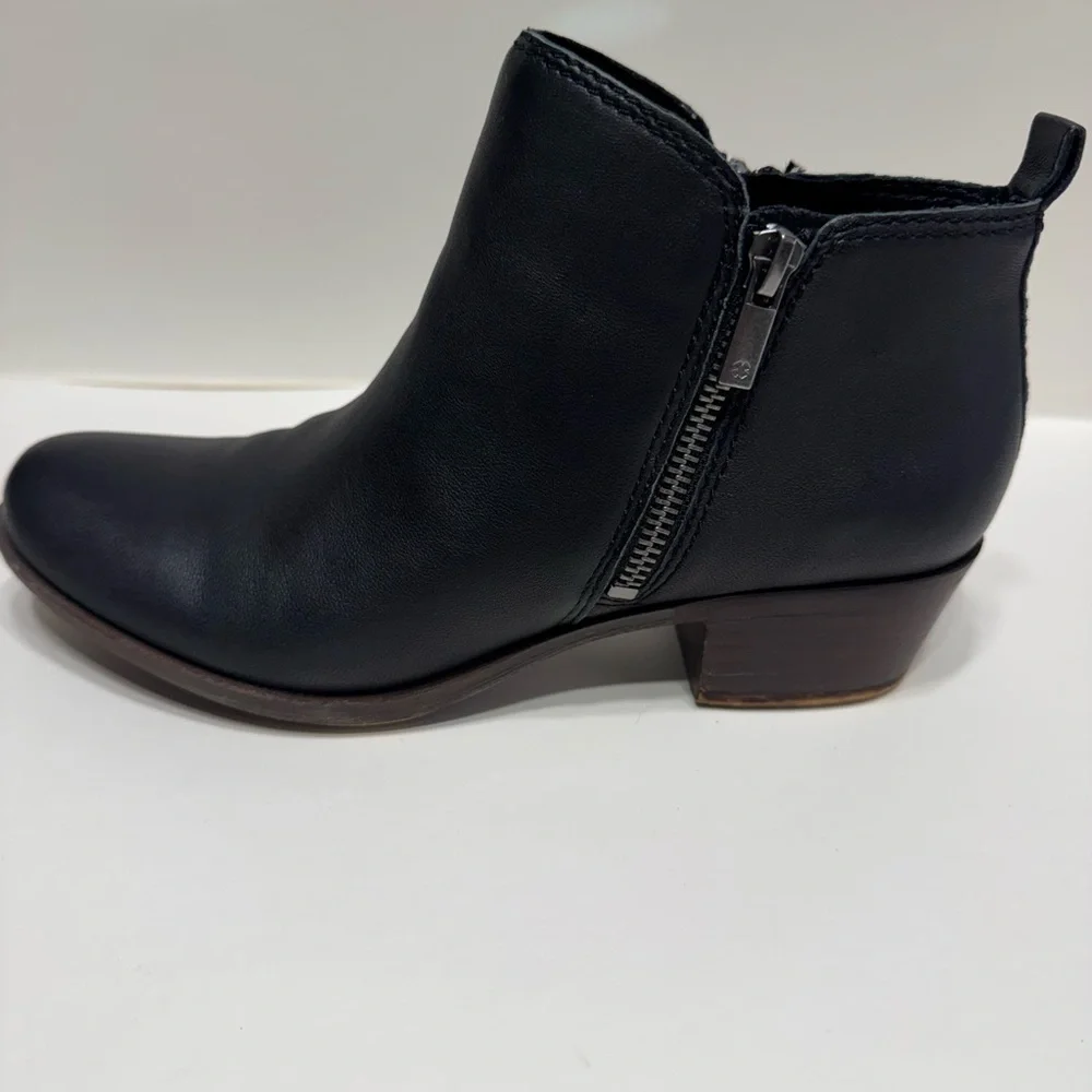 Lucky Brand Women's Leather Black Ankle Booties Size 7 1/2 - Picture 5 of 10